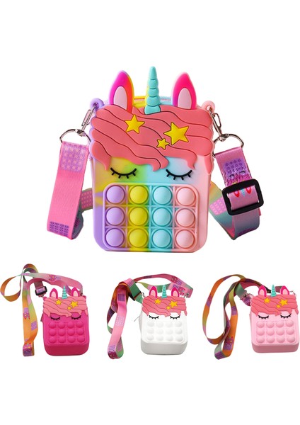 V Tarzı Poppit Dekompresyon Omuz Çantası Oyuncak Fidget Duyusal Oyuncak Çantası Itme Balon Çocuklar Yaratıcı Pop It Çantası Noel Hediyesi (Yurt Dışından)