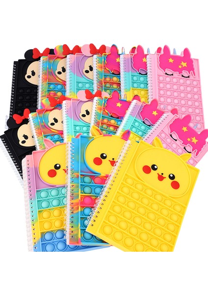 No.14 Tarzı Not Defterleri Pop It Itme Kabarcıkları Pikachu Defter Çizgi Minnie Unicorn Defter A5 Pokmon Silikon El Kitabı Öğrenci Yazma Kitabı (Yurt Dışından) modelleri
