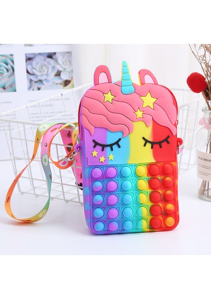 Altın Tarzı Renkli Unicorn Madalyon Cüzdan Bayan Çanta Silikon Basit Dimple Çapraz Çanta Kızlar Için Fidget Oyuncakları Itme Kabarcıkları Oyuncakları - (Yurt Dışından) modelleri