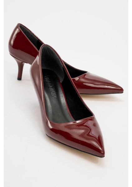 Kadın Sivri Burunlu Stiletto BORDO RUGAN
