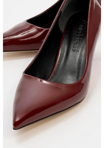 Kadın Sivri Burunlu Stiletto BORDO RUGAN modelleri