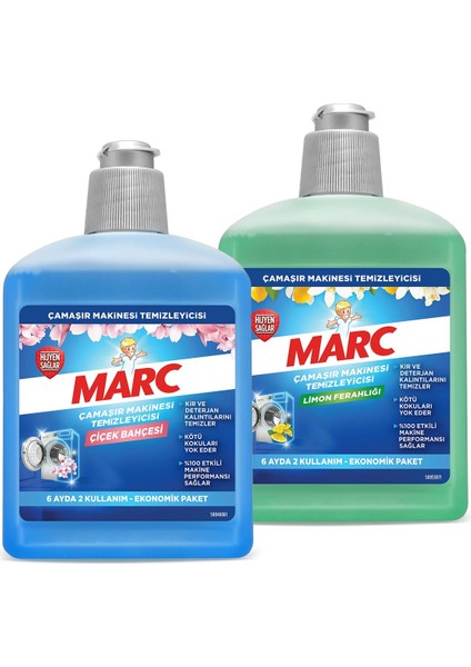 Çamaşır Mak. Temizleyici Limon Ferahlığı 500ML + Çamaşır Mak. Temizleyicisi 500ml