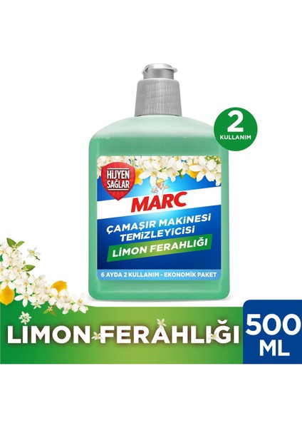 Çamaşır Mak. Temizleyici Limon Ferahlığı 500ML + Çamaşır Mak. Temizleyicisi 500ml