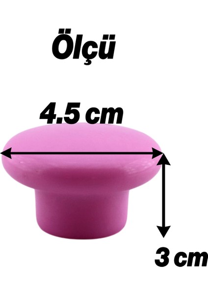 Mantar Kulp Düğme 1 Adet Çekmece Mutfak Mobilya Dolabı Dolap Kulpu Kulbu Plastik Kulp Pembe