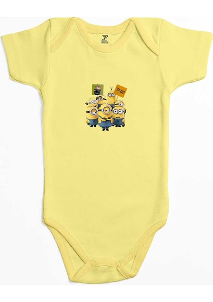 Minions The Rise Of Gru Banner Sarı Renk Bebek Body Zıbın