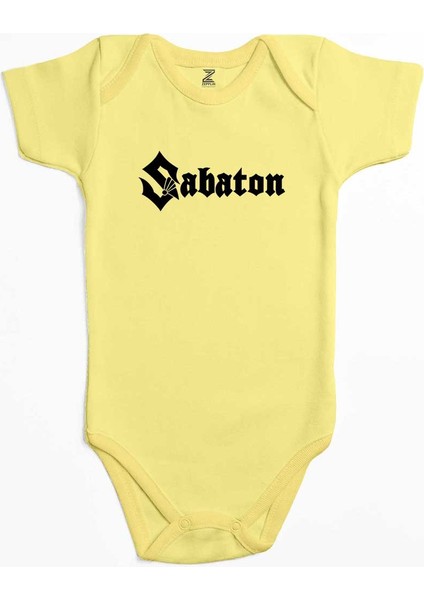 Sabaton Logo Sarı Renk Bebek Body Zıbın