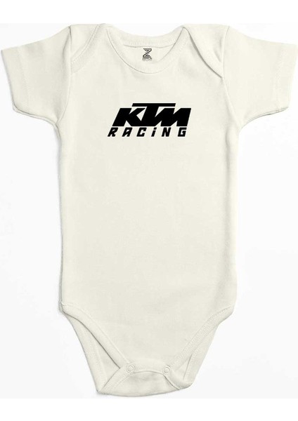 Ktm Racing Black Logo Ekru Renk Bebek Body Zıbın