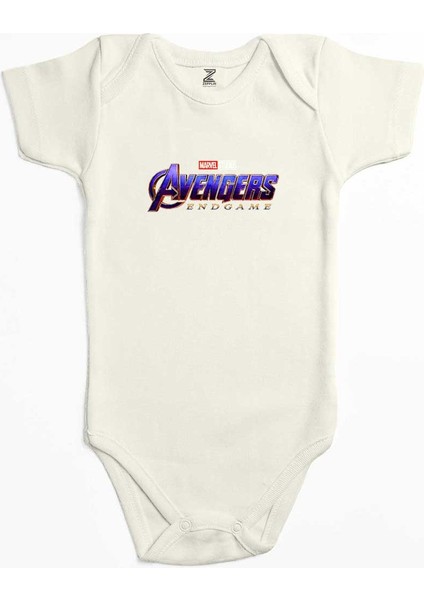 Avengers End Game Logo Siyah Renk Bebek Body Zıbın