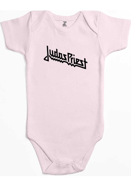Judas Priest Logo Pembe Renk Bebek Body Zıbın