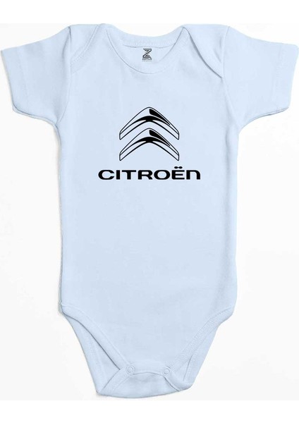 Citroen Logo Mavi Renk Bebek Body Zıbın