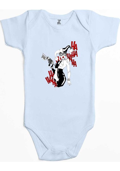 Harley Quinn Bang Mavi Renk Bebek Body Zıbın