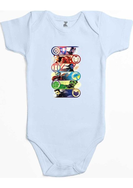 Marvel Heroes Mavi Renk Bebek Body Zıbın
