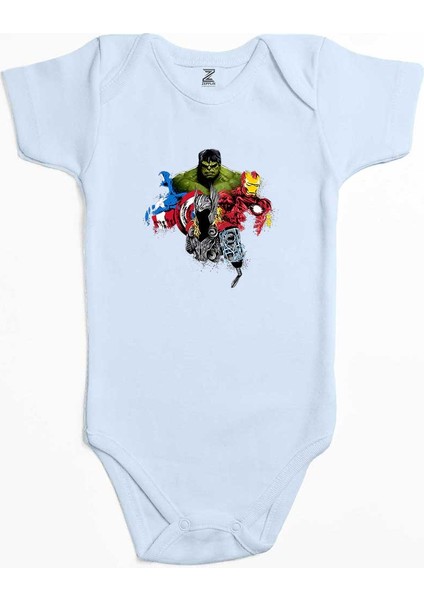 Avengers Boss Mavi Renk Bebek Body Zıbın