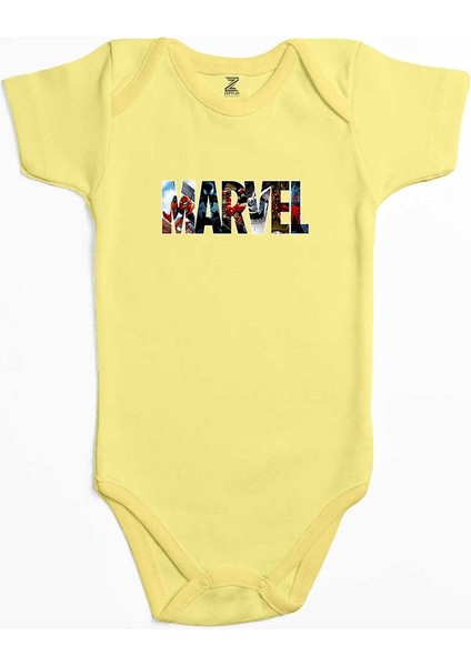 Marvel Spiderman In Post Sarı Renk Bebek Body Zıbın