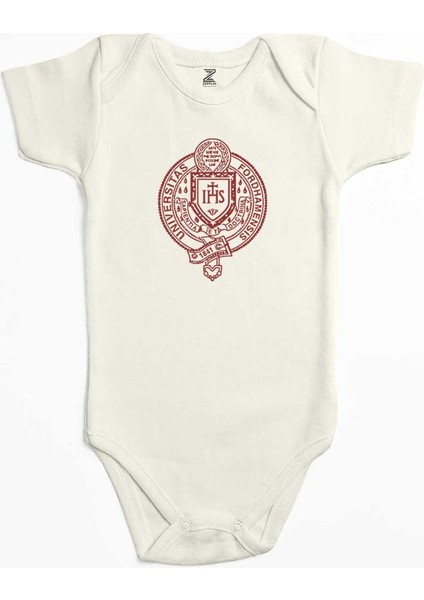 Fordham University Logo Ekru Renk Bebek Body Zıbın