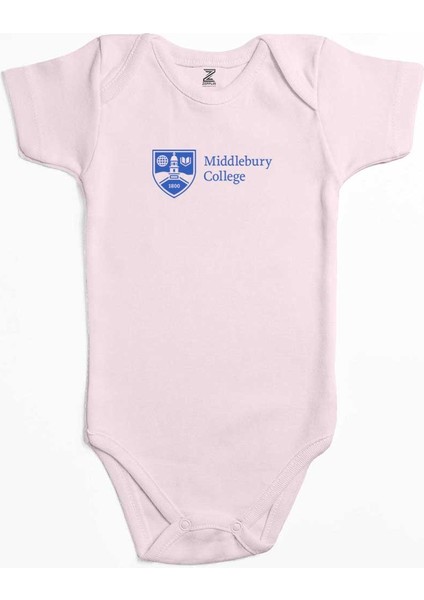 Middlebury College Logo Pembe Renk Bebek Body Zıbın