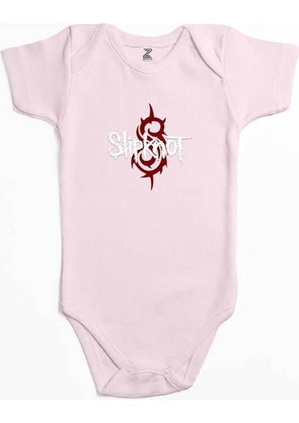 Slipknot Symboll Pembe Renk Bebek Body Zıbın