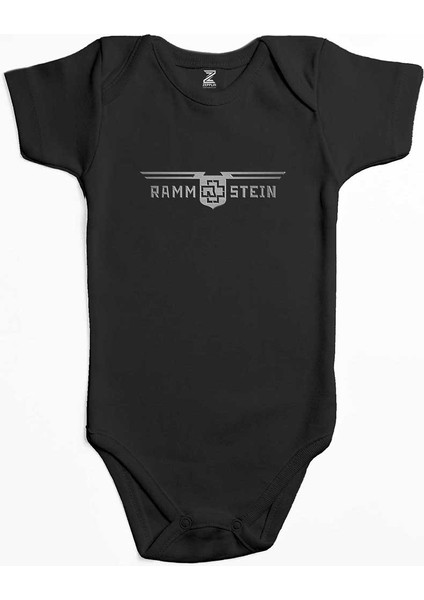 Rammstein Double Line Siyah Renk Bebek Body Zıbın