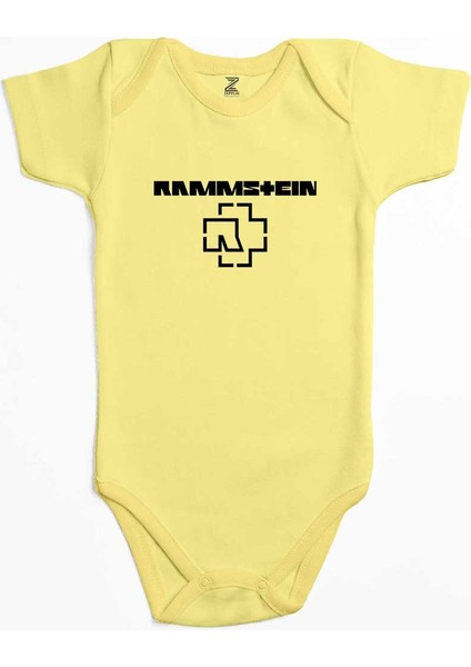 Rammstein Logo 5 Sarı Renk Bebek Body Zıbın