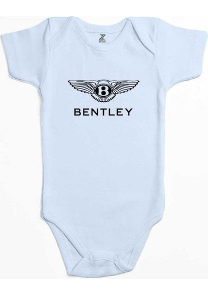 Bentley Logo Mavi Renk Bebek Body Zıbın