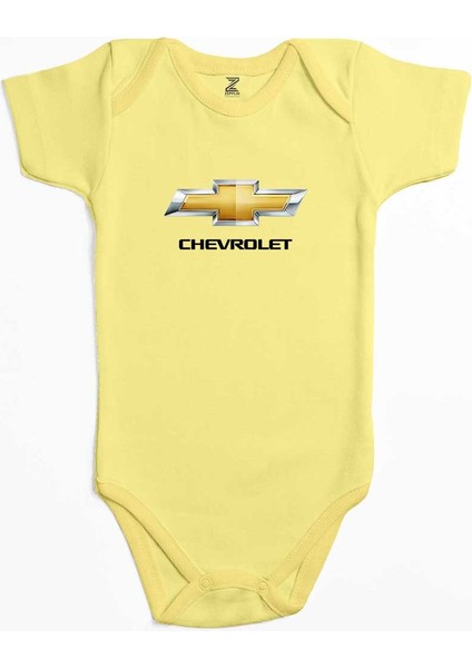 Chevrolet Logo Sarı Renk Bebek Body Zıbın