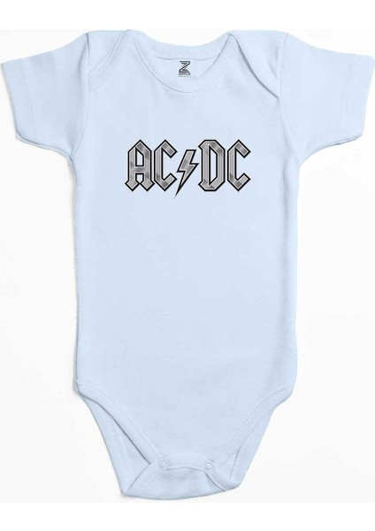 Ac Dc Logo Classic Mavi Renk Bebek Body Zıbın