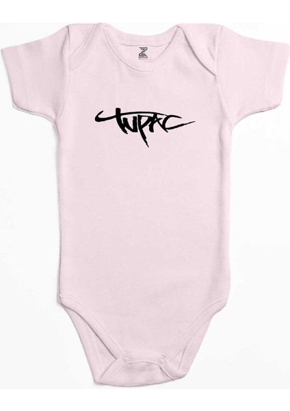 Tupac Logo 2 Pembe Renk Bebek Body Zıbın
