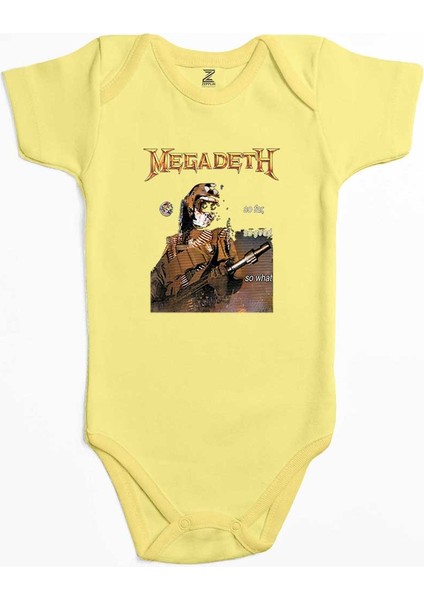 Megadeth So Far So Good Sarı Renk Bebek Body Zıbın