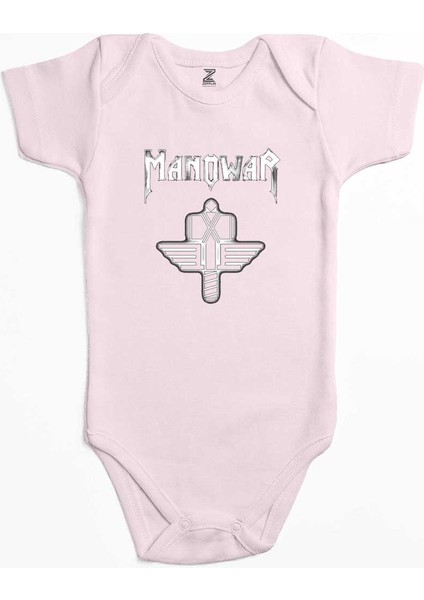 Manowar Sign Of The Hammer Neon Pembe Renk Bebek Body Zıbın