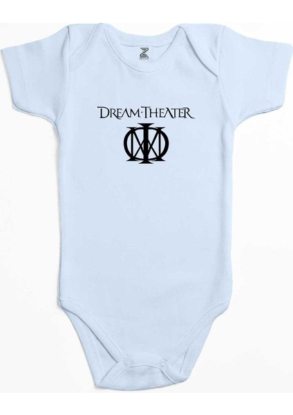 Dream Theater Logo Mavi Renk Bebek Body Zıbın