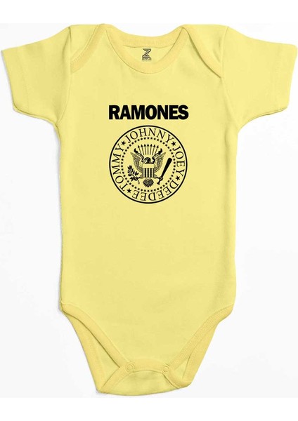Ramones Look Out Below Sarı Renk Bebek Body Zıbın