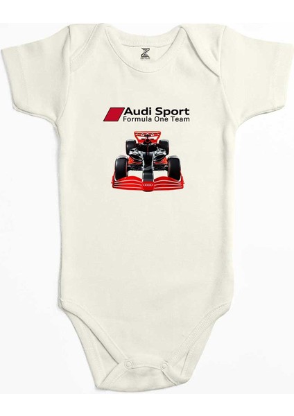 F1 Audi Sport Formula Ekru Renk Bebek Body Zıbın