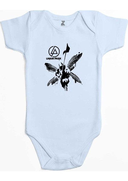 Linkin Park Butterfly Mavi Renk Bebek Body Zıbın