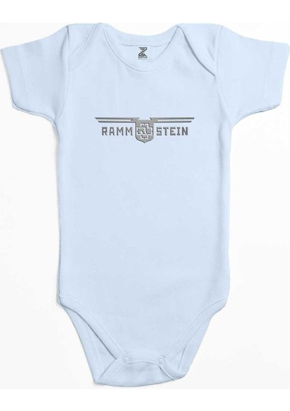 Rammstein Double Line Mavi Renk Bebek Body Zıbın
