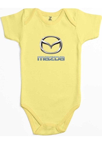 Mazda Logo Sarı Renk Bebek Body Zıbın