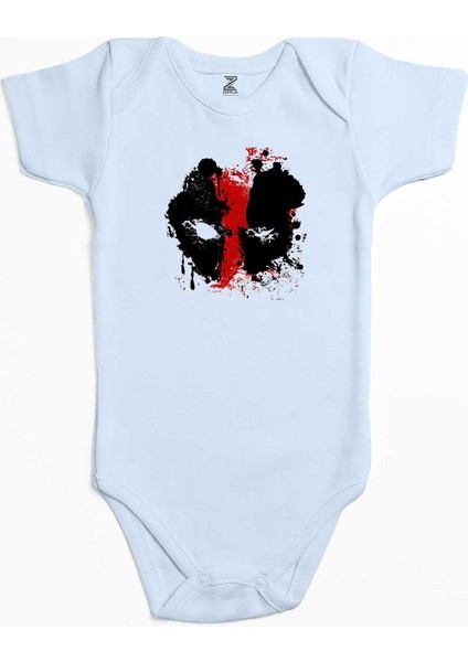 Deadpool Boyama Mavi Renk Bebek Body Zıbın