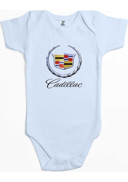 Cadillac Logo Mavi Renk Bebek Body Zıbın