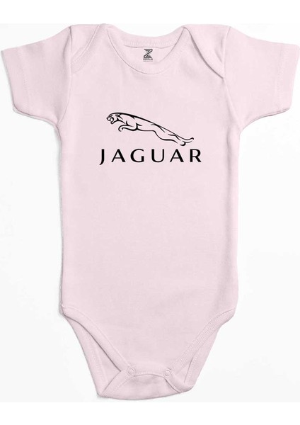 Jaguar Logo Pembe Renk Bebek Body Zıbın