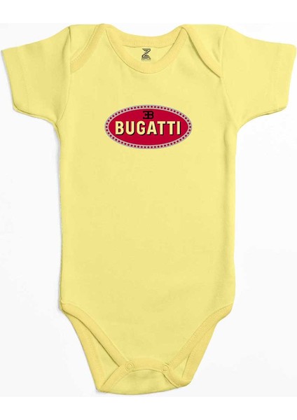 Bugati 3b Logo Sarı Renk Bebek Body Zıbın