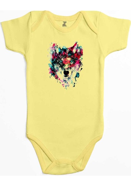 Wolf Color Sarı Renk Bebek Body Zıbın