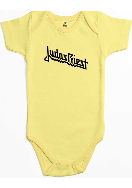 Judas Priest Logo Sarı Renk Bebek Body Zıbın
