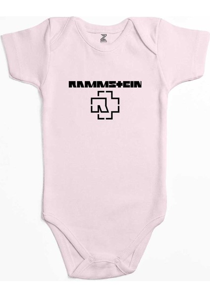 Rammstein Logo 5 Pembe Renk Bebek Body Zıbın