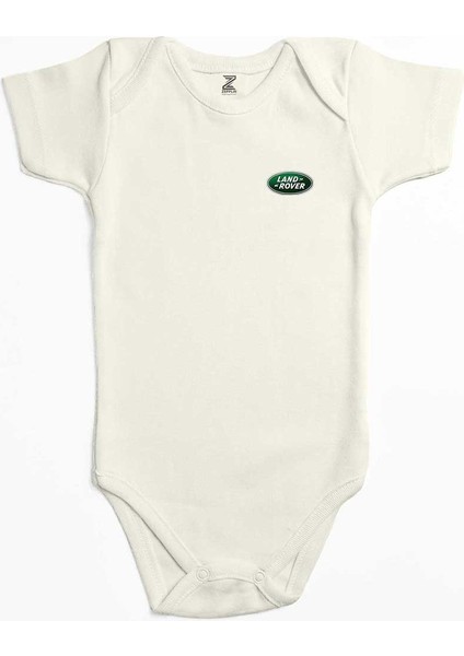 Land Rover Logo Ekru Renk Bebek Body Zıbın