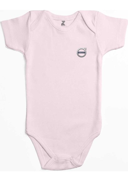 Volvo Logo 2 Pembe Renk Bebek Body Zıbın
