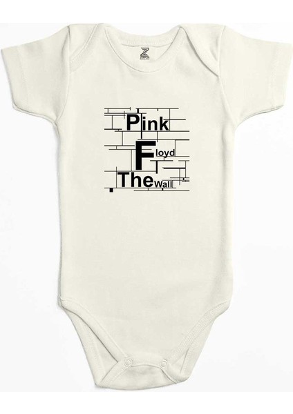Pink Floyd The Wall Ekru Renk Bebek Body Zıbın