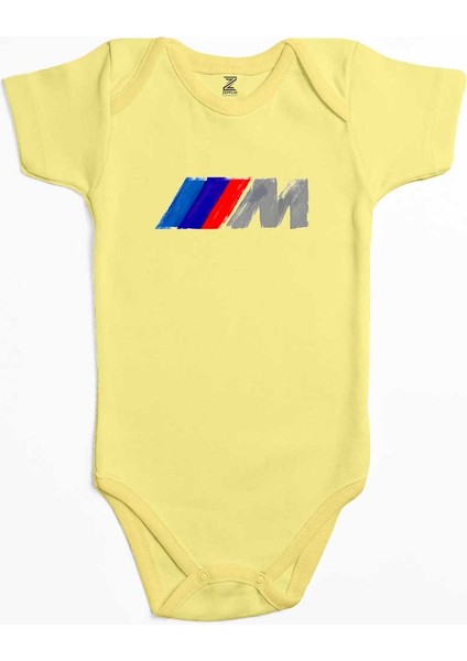 Bmw M Power Brush Sarı Renk Bebek Body Zıbın