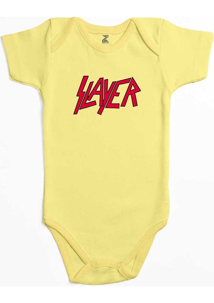 Slayer Logo Classic Sarı Renk Bebek Body Zıbın
