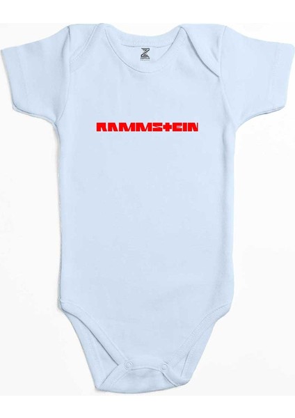 Rammstein Text Red Mavi Renk Bebek Body Zıbın