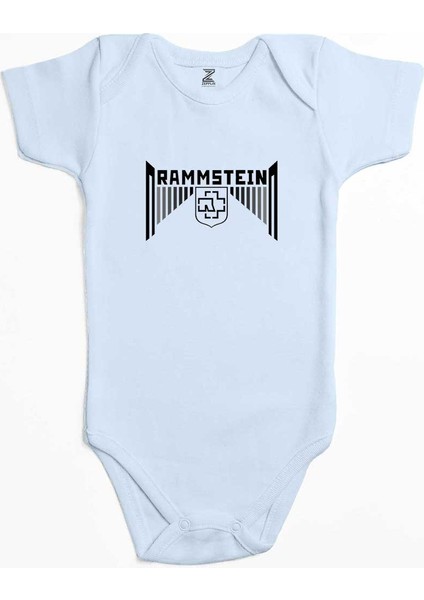 Rammstein Wall Mavi Renk Bebek Body Zıbın