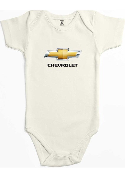 Chevrolet Logo Ekru Renk Bebek Body Zıbın